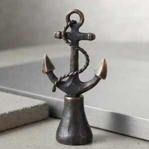Antique bronze anchor shaped wine stopper with marine theme