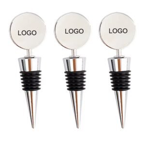 Personalized logo wine stopper with round branded cap top