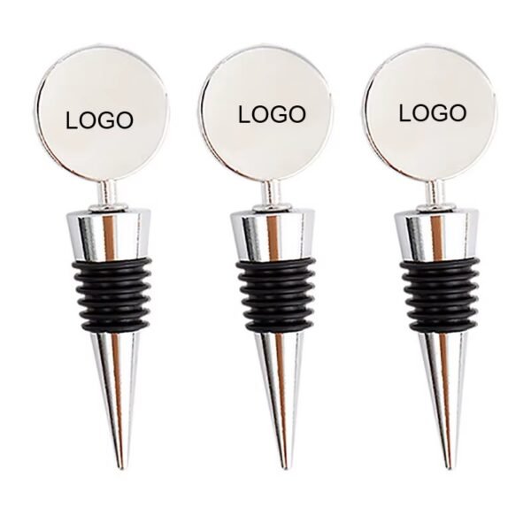 Personalized logo wine stopper with round branded cap top