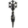 Silver snowflake wine stopper with detailed crystal texture