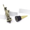 Souvenir wine stopper showing the removable top and sealing ring construction