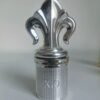 Metal fleur de lis bottle stopper adapter with silver finish