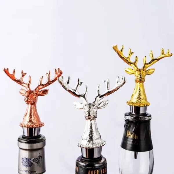 Zinc alloy deer and horse wine pourers in gold silver and rose gold finishes