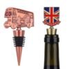 Souvenir wine stoppers with city landmark designs including the London Eye and British flag