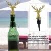 Zinc alloy deer head wine pourer with 12.9 cm height dimension marking