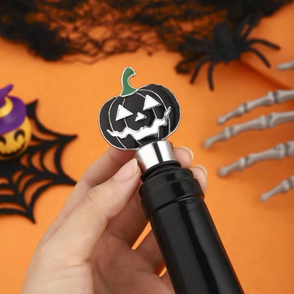 Hand holding a custom funny character wine stopper