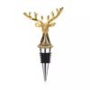 Gold zinc alloy wine stopper with deer antler texture