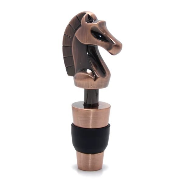 Copper plated dinosaur head wine stopper with engraved scales