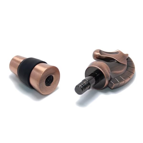 Copper dinosaur bottle stopper components in zinc alloy construction