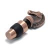 Copper plated dinosaur bottle stopper showing the screw seal assembly