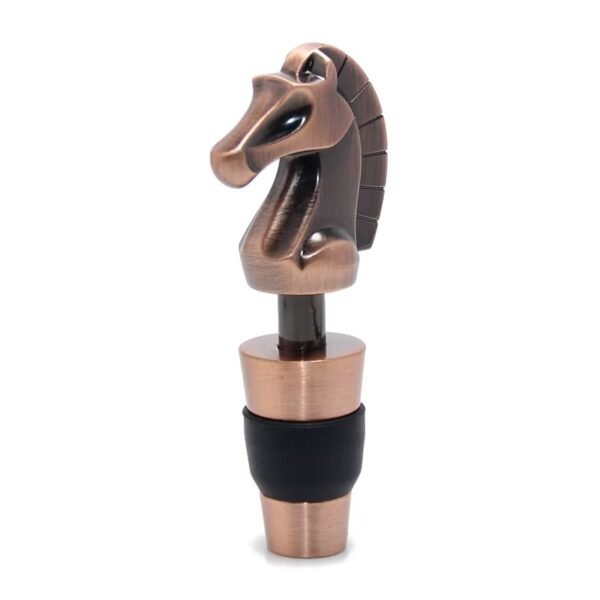 Copper plated dinosaur bottle stopper with detailed head sculpting