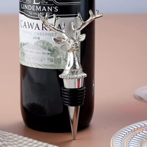 Wine bottle sealed with a custom zinc alloy wine stopper