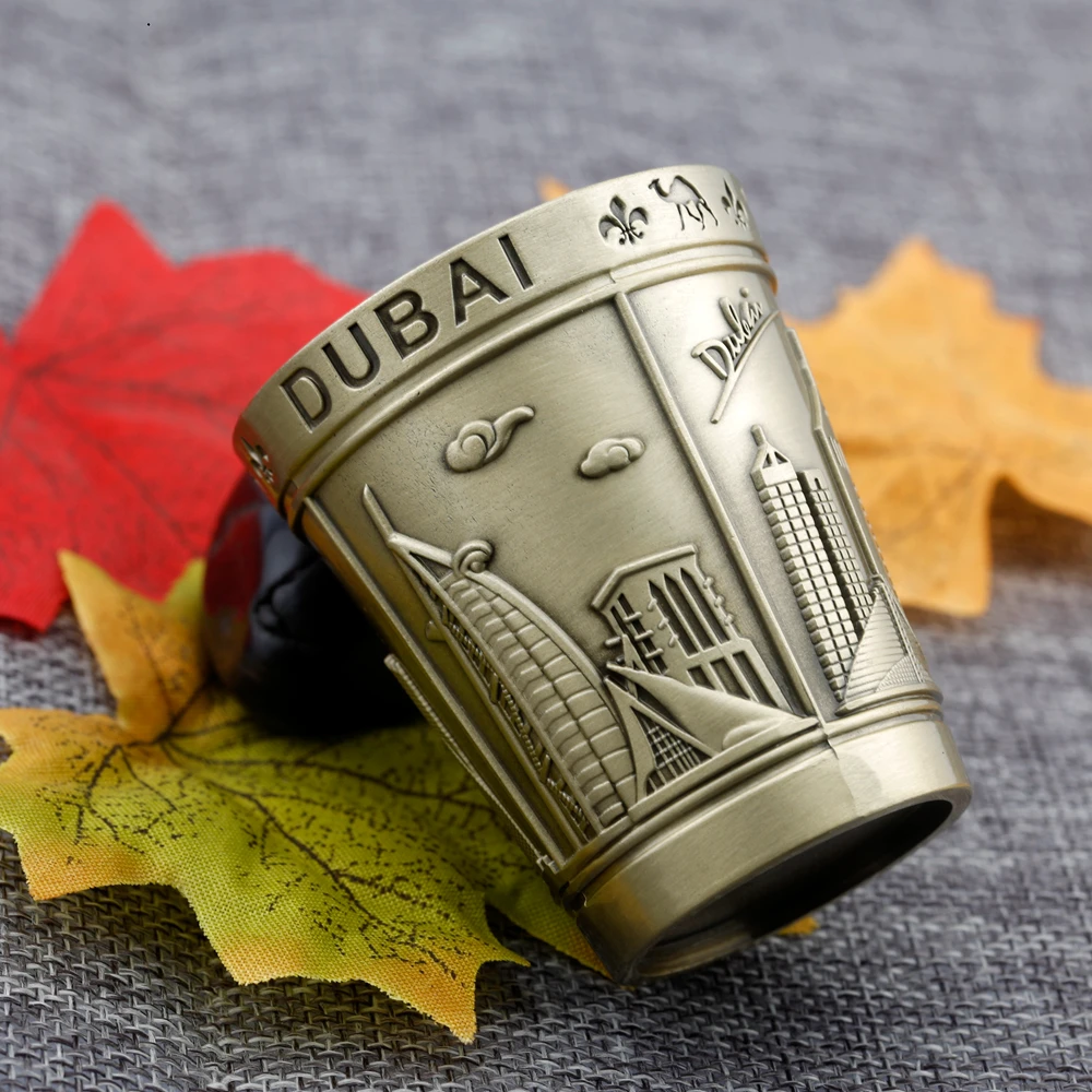Custom logo tourist souvenir metal gift shot glass cups