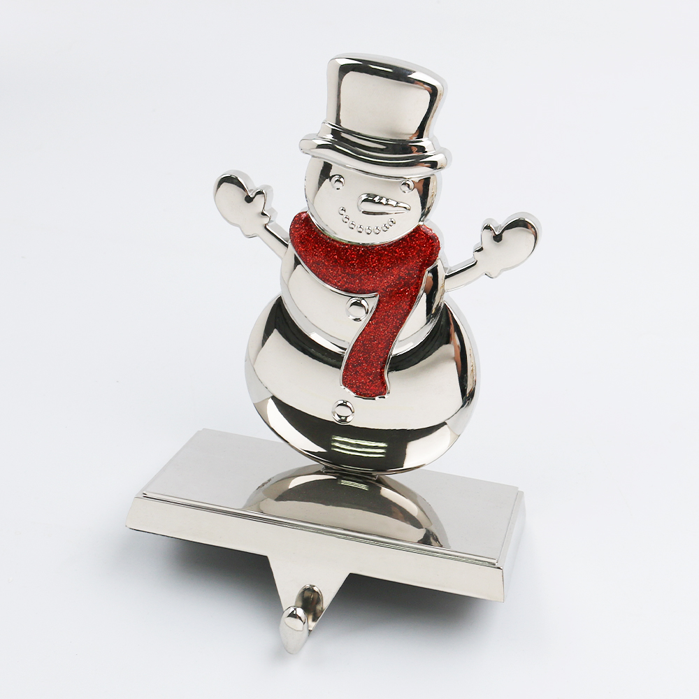 Christmas Snowman Stocking Holder Decoration 3D Reindeer Metal Zinc Alloy Stocking Holder