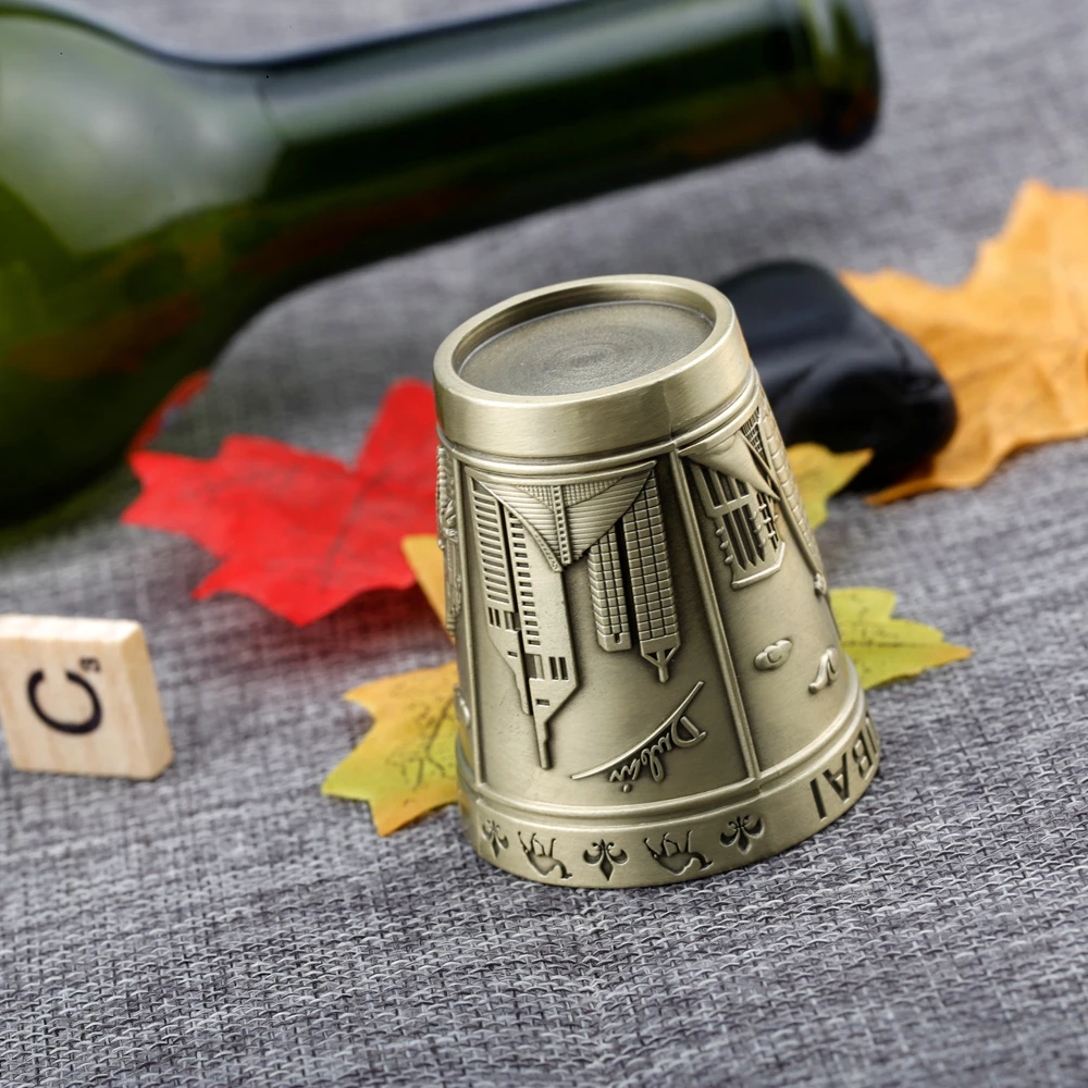 Custom logo tourist souvenir metal gift shot glass cups