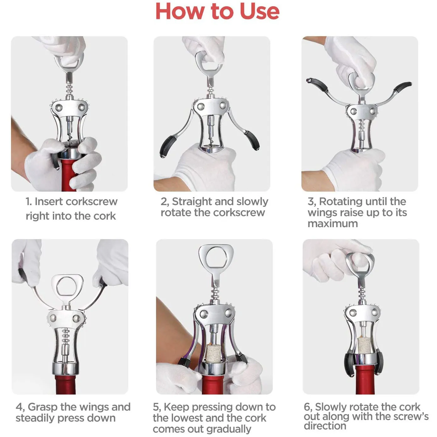 Electric Wine Corkscrew Openers Hot Sell Zinc Alloy Best Sellers Silver Red Wine Newest Custom Packing Acceptable Die-casting