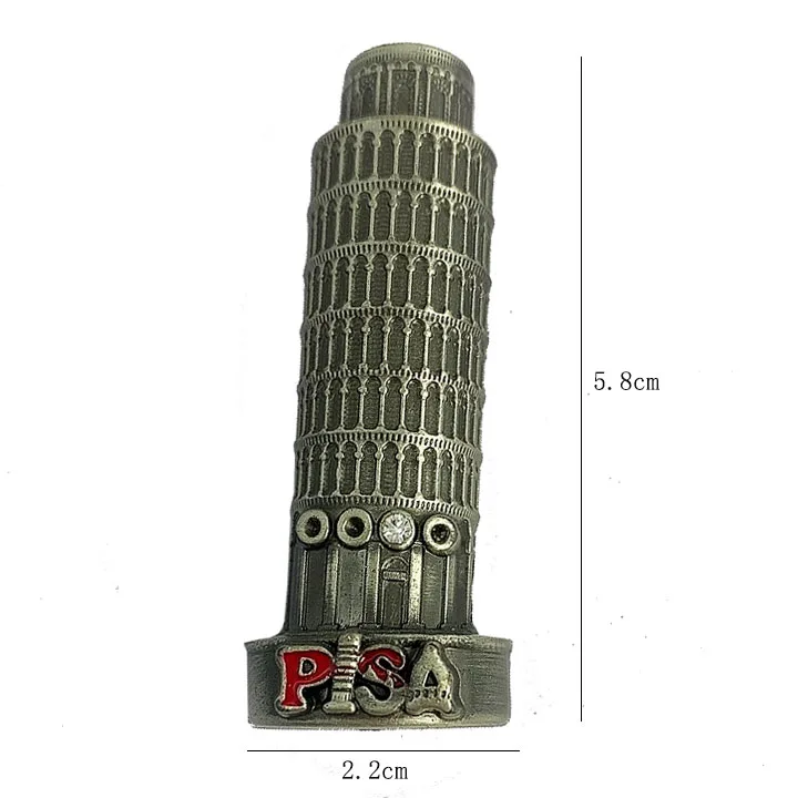Custom Mini Fridge Magnet Leaning Tower of Pisa Italy Souvenir Tourist Gift Metal Magnet Fridge