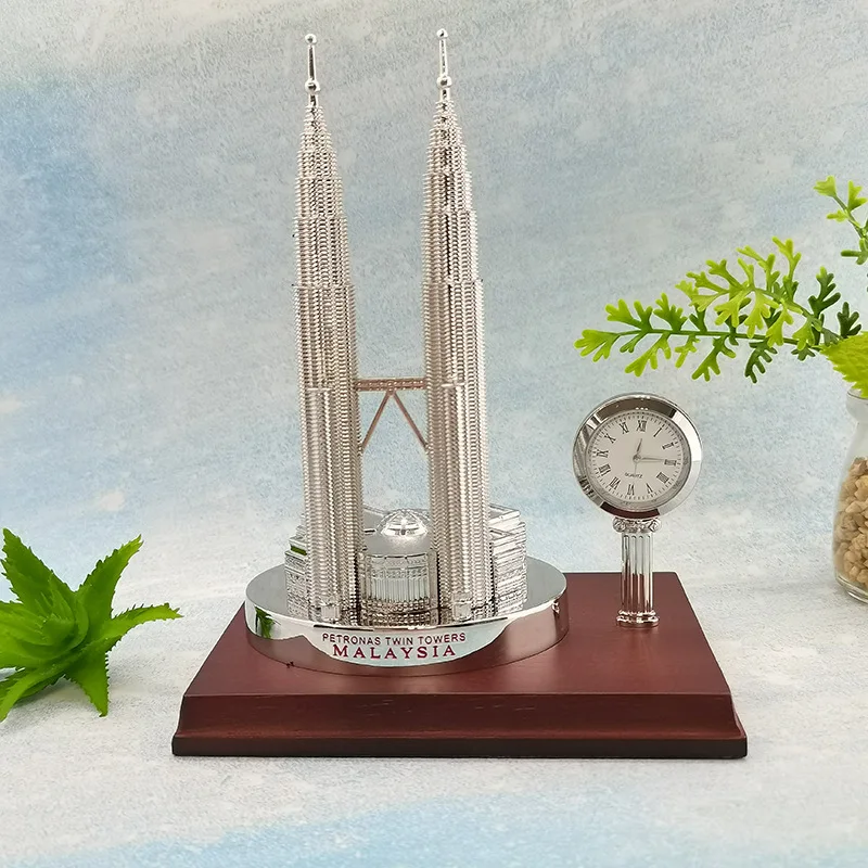 Custom Zinc Alloy Materials 3d Miniature Buildings, Metal Miniature Building Scale Model,Wooden Base Miniature Building models