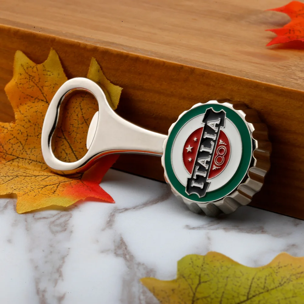 Custom Zinc Alloy Italy World Tourist Souvenir Fridge Magnet Beer Bottle Opener Sustainable