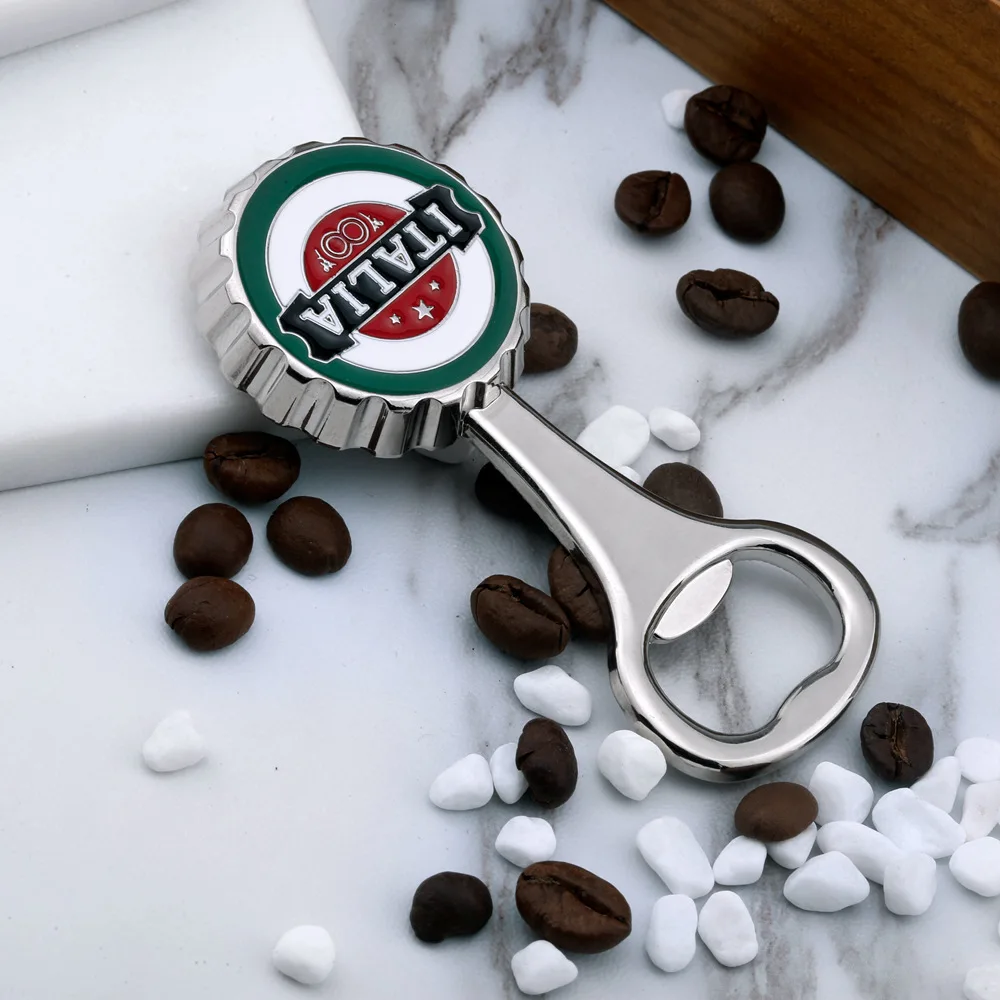 Custom Zinc Alloy Italy World Tourist Souvenir Fridge Magnet Beer Bottle Opener Sustainable