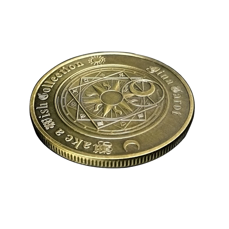 38mm antique brass souvenir coins producer Europe Tarot collectibles metal antique old coins for sale