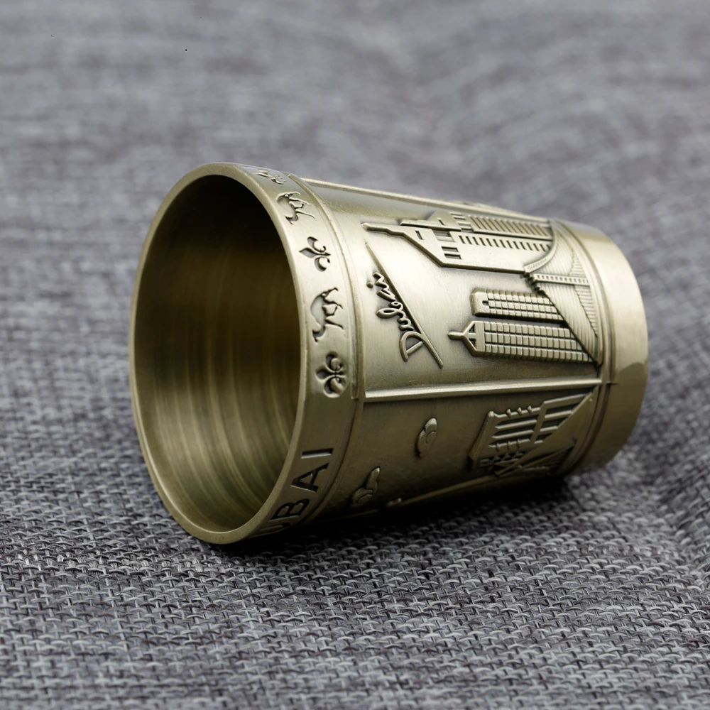 Custom logo tourist souvenir metal gift shot glass cups