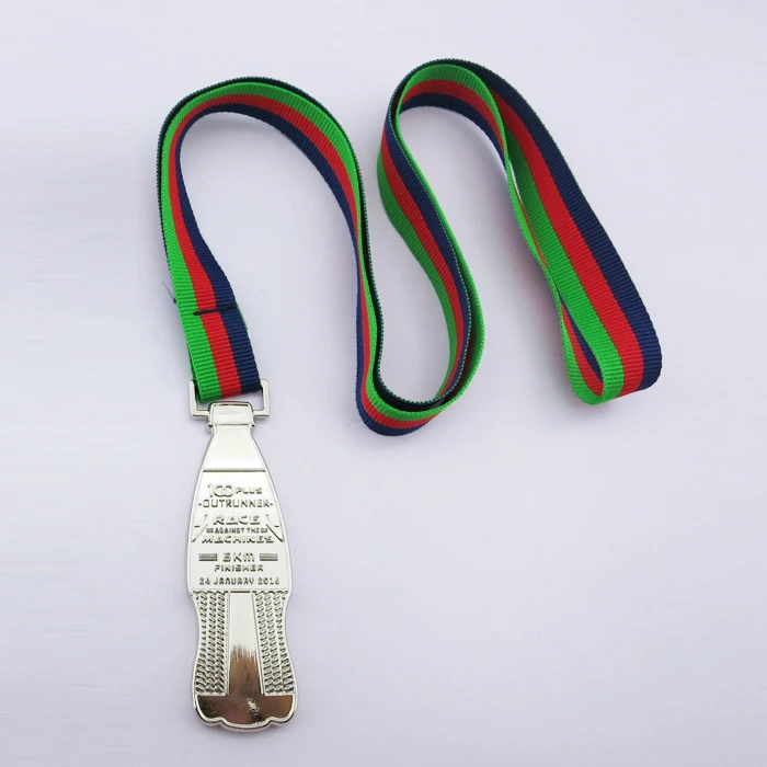 customized Malaysia branded event used beverage bottle shape outrunner 6km race finisher sports medals